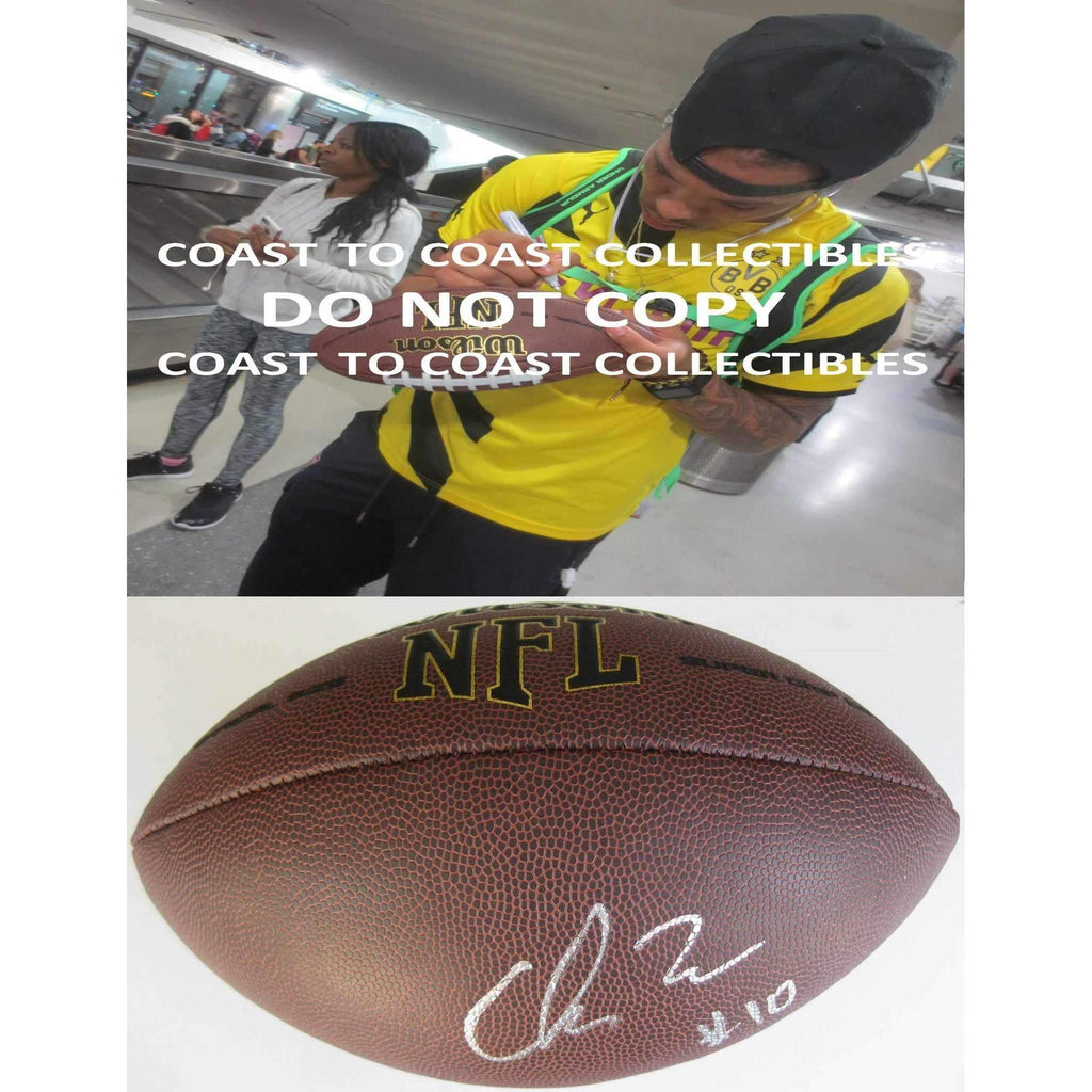 Chris Moore Baltimore Ravens, Cincinnati, Signed, Autographed, NFL Football, a COA with the Proof Photo of Chris Signing Will Be Included