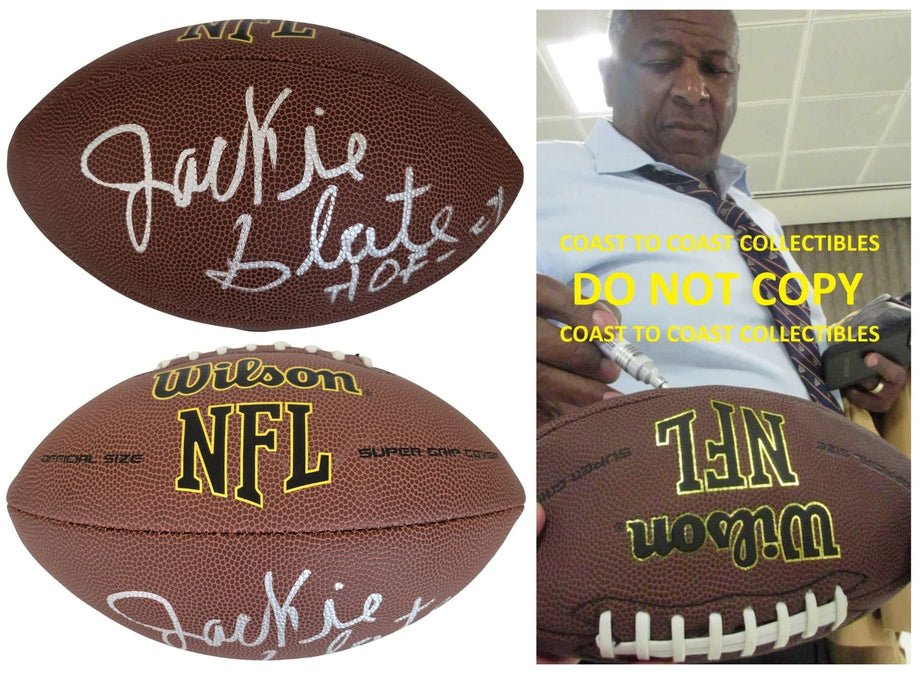 Jackie Slater HOF Los Angeles Rams signed NFL football proof COA