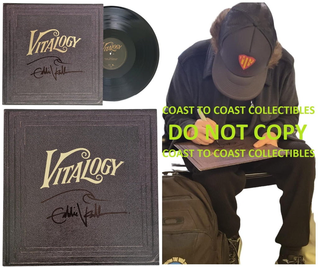 Eddie Vedder signed Pearl Jam Vitalogy album COA exact proof autographed vinyl Record STAR