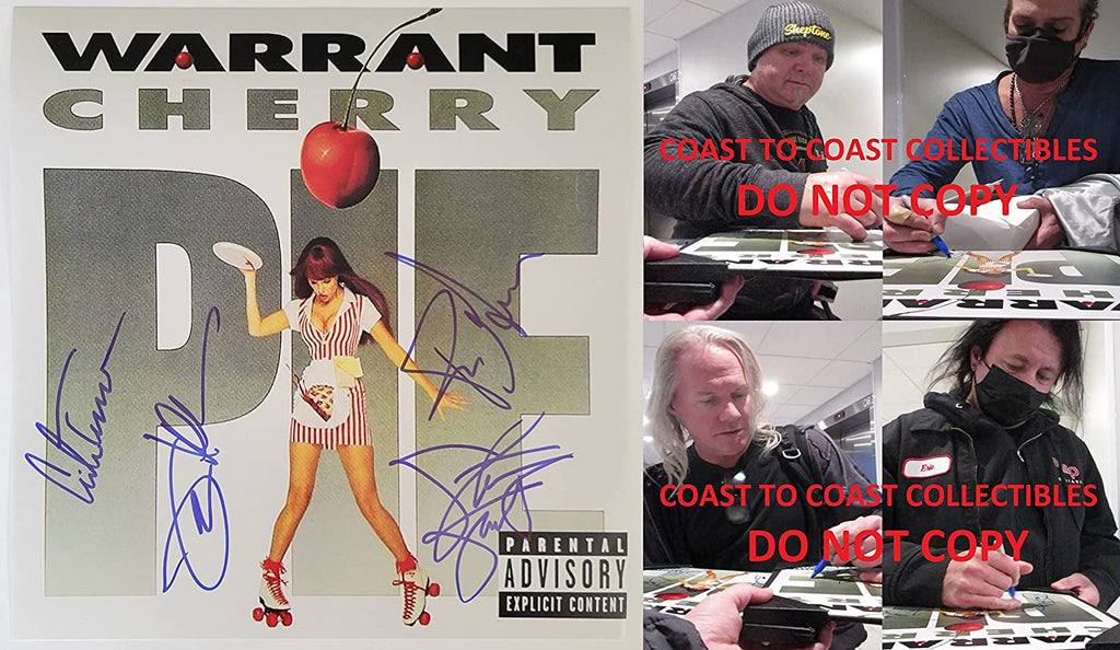 Warrant signed Sweet Cherry Pie album 12x12 photo COA exact proof autographed STAR