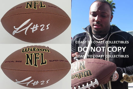 LeSean McCoy Philadelphia Eagles Bills Bucs Chiefs signed football COA proof autographed