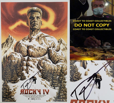 Dolph Lundgren signed Rocky IV Ivan Drago 12x18 photo COA exact Proof autograph STAR