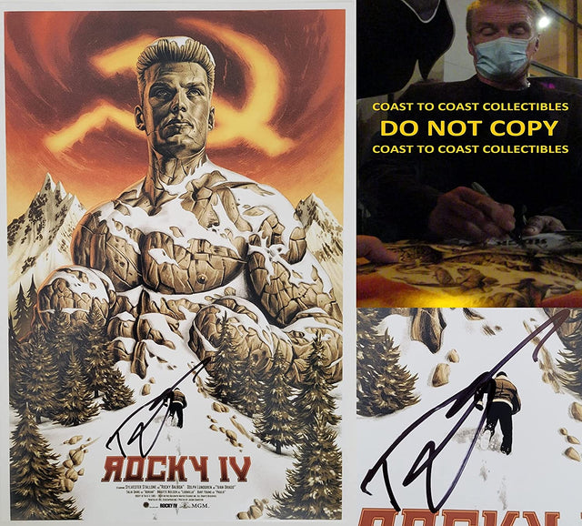 Dolph Lundgren signed Rocky IV Ivan Drago 12x18 photo COA exact Proof autograph STAR