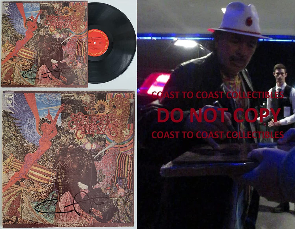 Carlos Santana signed Santana Abraxas album COA exact proof autographed Vinyl star