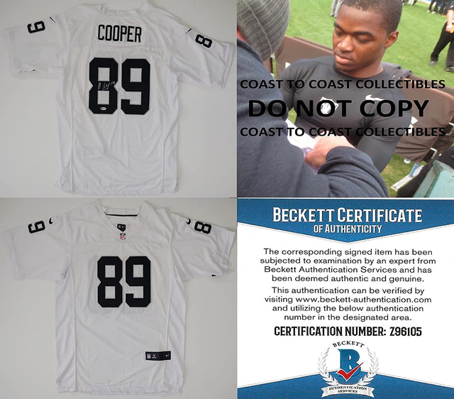 Amari Cooper signed Oakland Raiders football jersey proof Beckett COA autographed