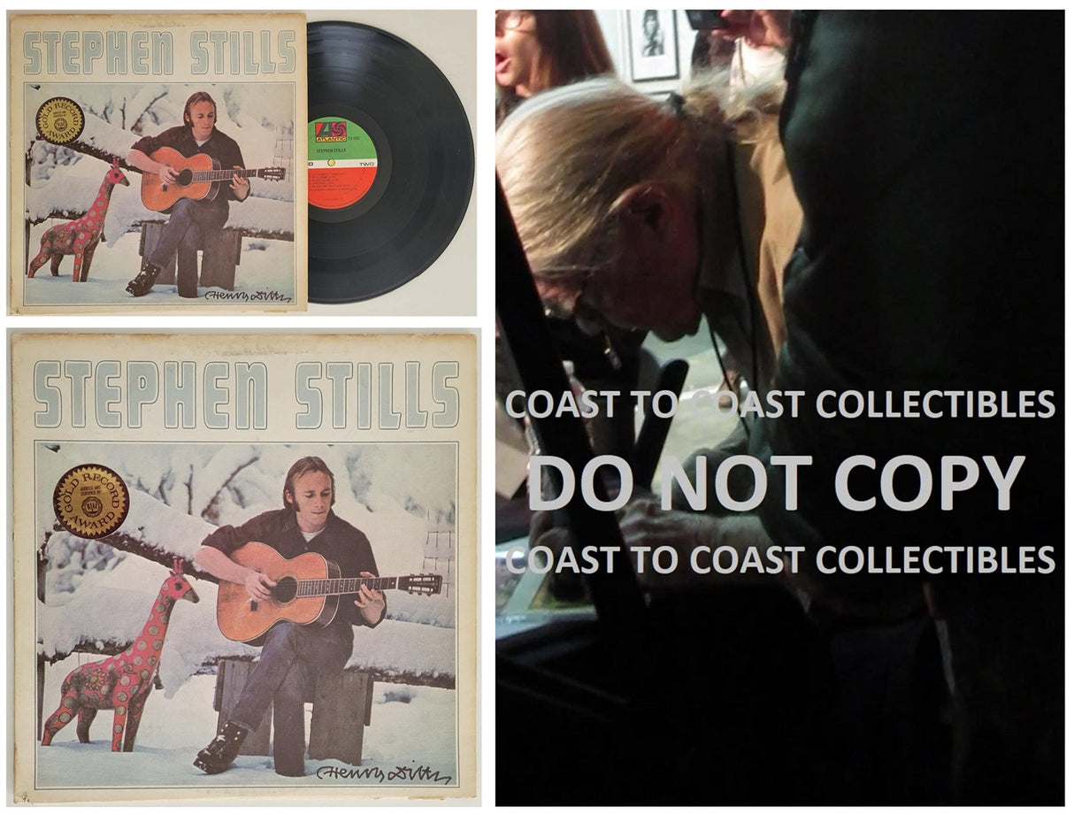 Henry Diltz signed Stephen Stills album vinyl record COA exact proof autographed STAR