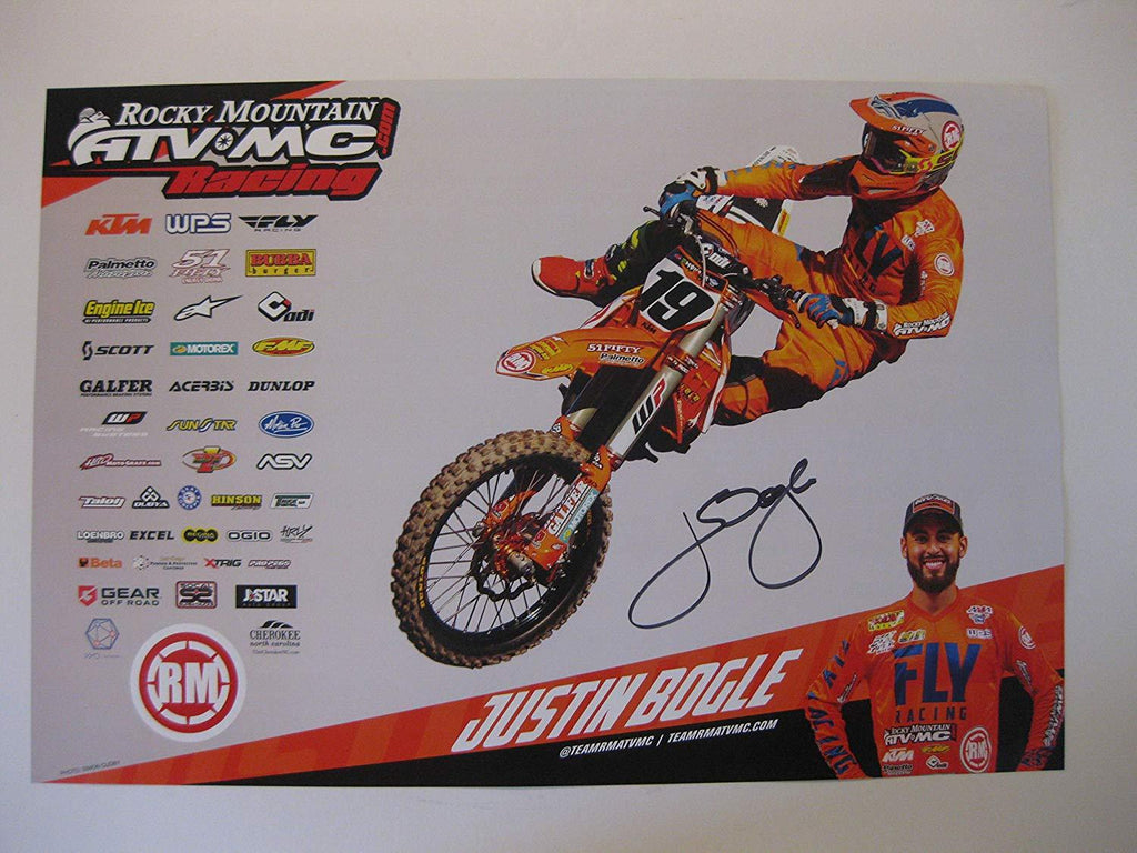Justin Bogle, supercross, motocross, signed, autographed, 12x18 Poster, COA,