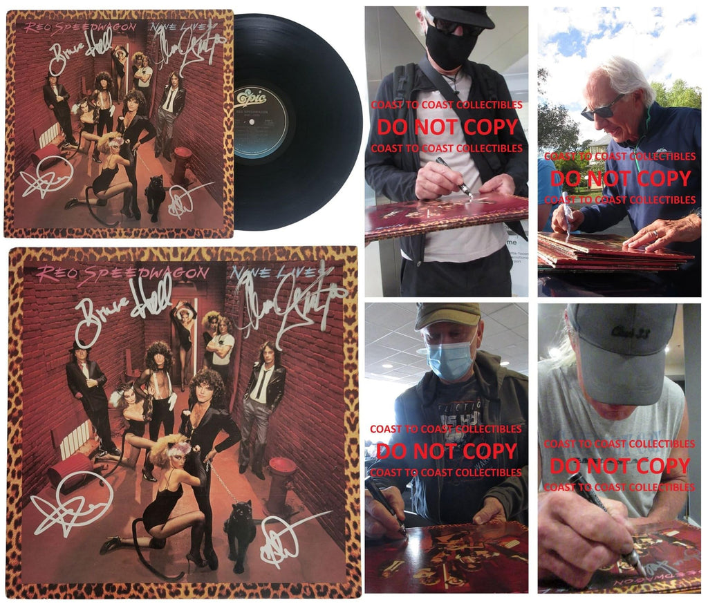 REO Speedwagon Signed Nine Lives Album Proof COA Autographed Vinyl Record