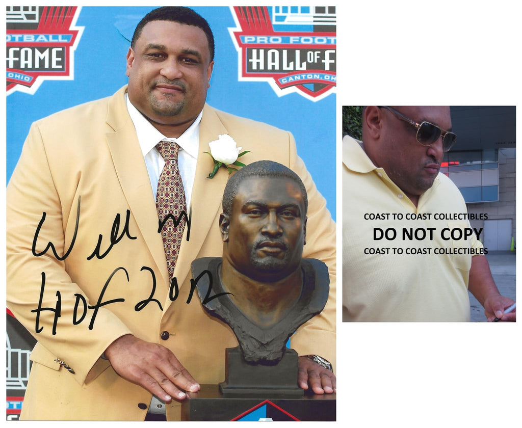 Willie Roaf signed New Orleans Saints football 8x10 photo Proof COA autographed