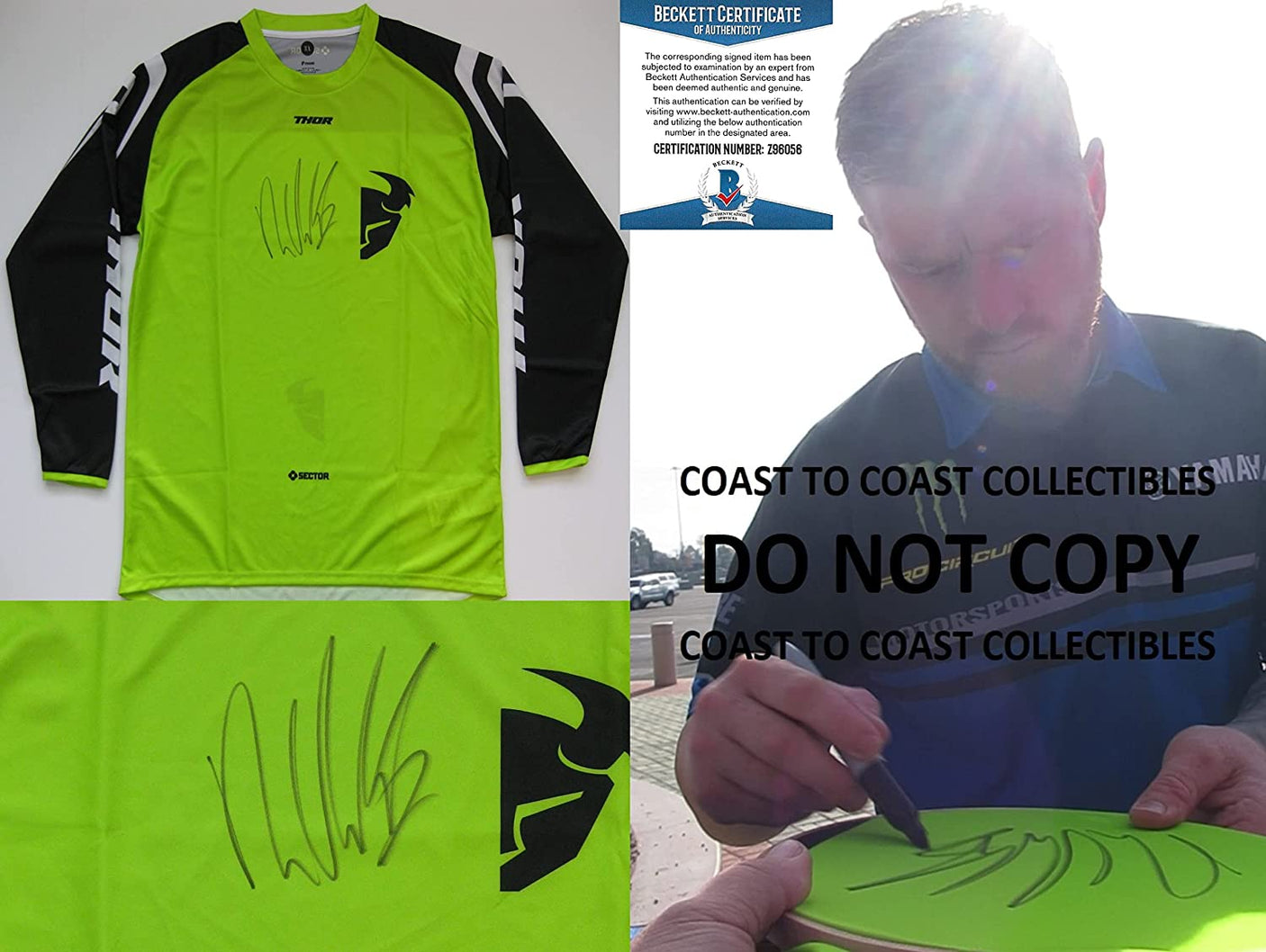 Ryan Villopoto Supercross Motocross signed Thor Jersey Proof Beckett autographed