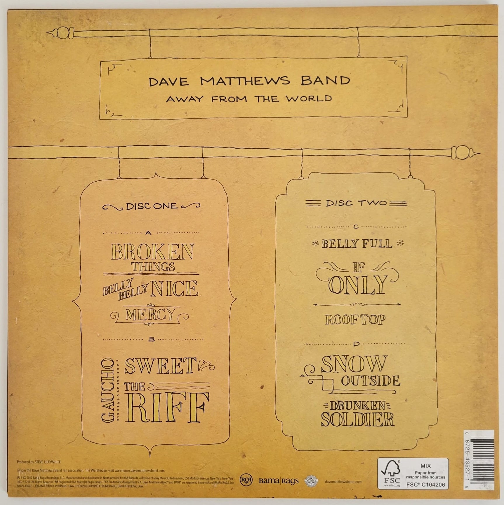 Dave Matthews signed Big Whiskey & the GrooGrux King album vinyl COA exact proof Star