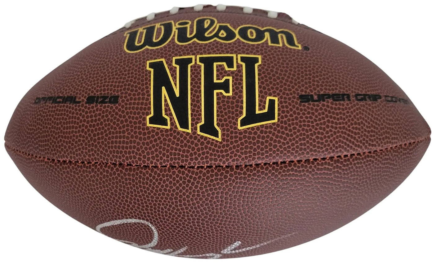 Jim Harbaugh Signed Football Proof COA Autographed Michigan Chargers 49ers Stanford