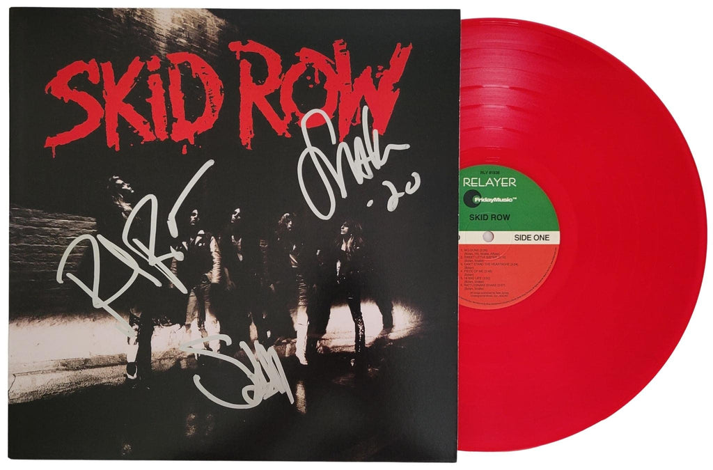 Dave Sabo Scotti Hill Rachel Bolan signed Skid Row Album Vinyl proof COA autographed STAR
