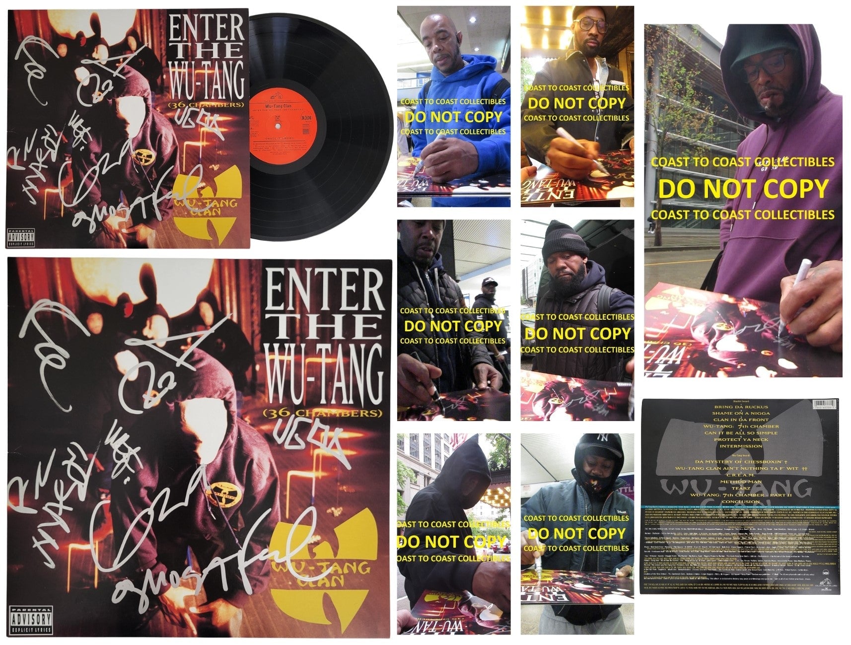 Wu-Tang Clan signed 36 Chambers Album COA exact proof autographed Vinyl Record