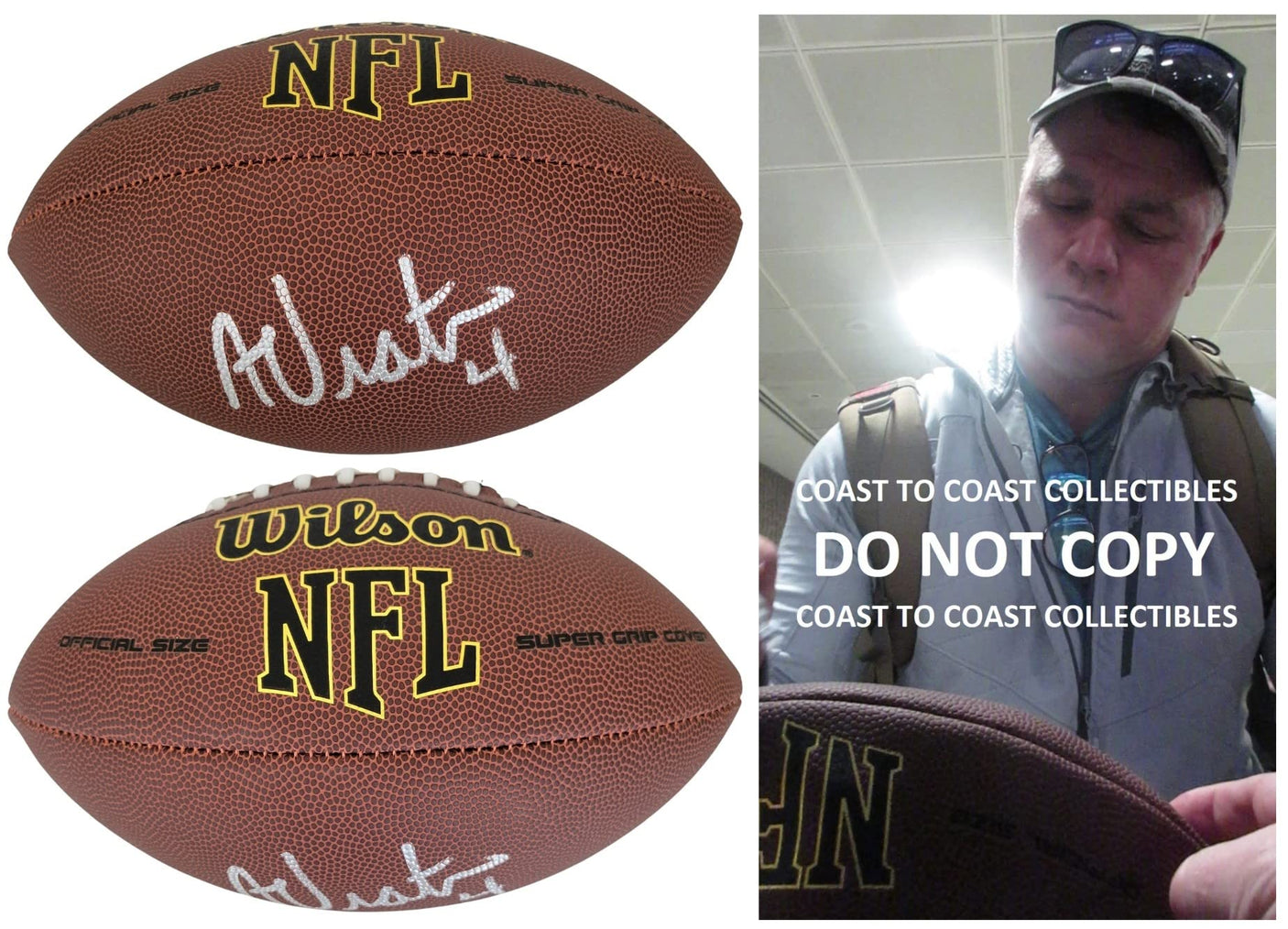 Adam Vinatieri New England Patriots Colts signed NFL football proof COA autographed