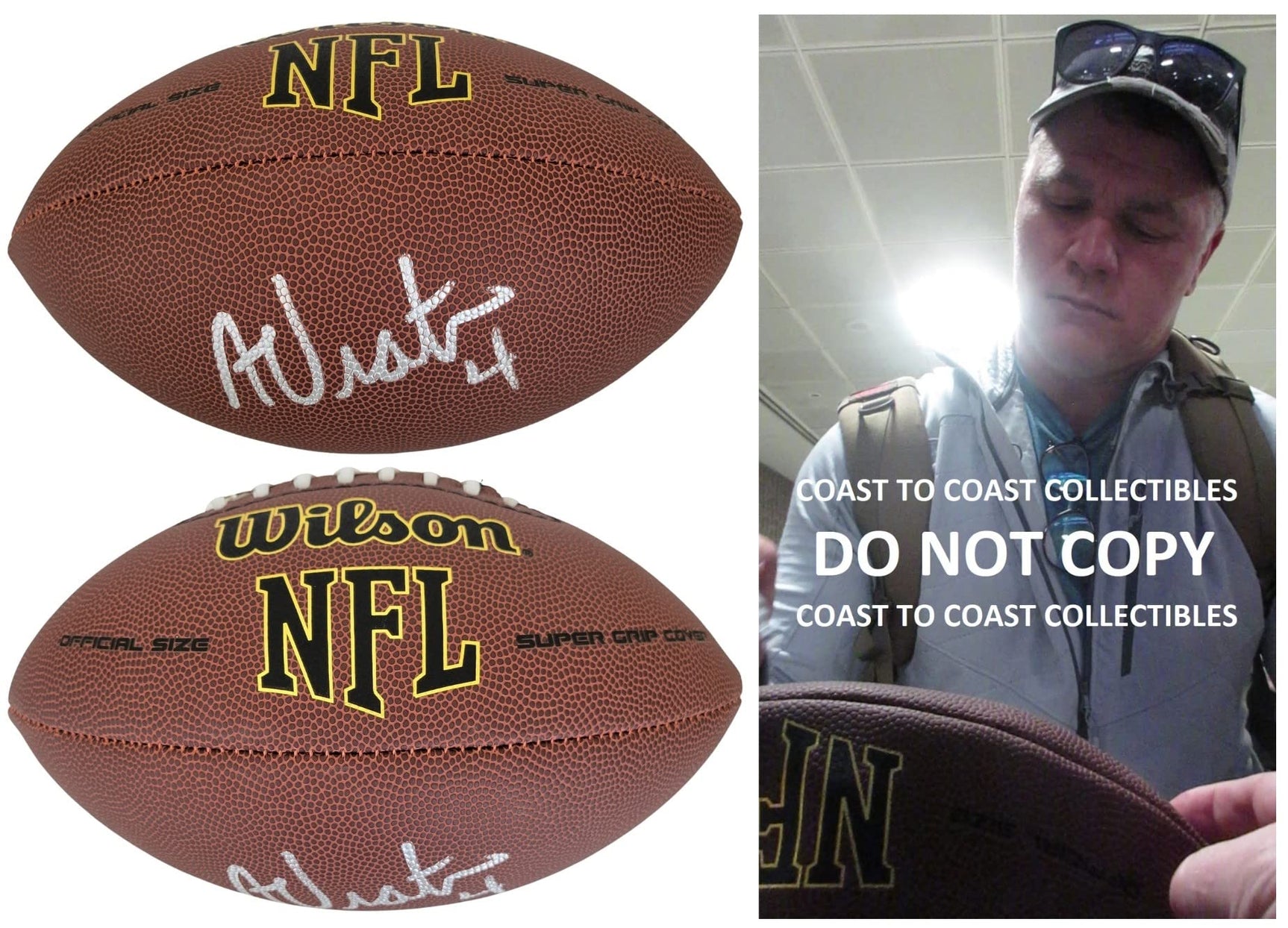 Adam Vinatieri New England Patriots Colts signed NFL football proof COA autographed