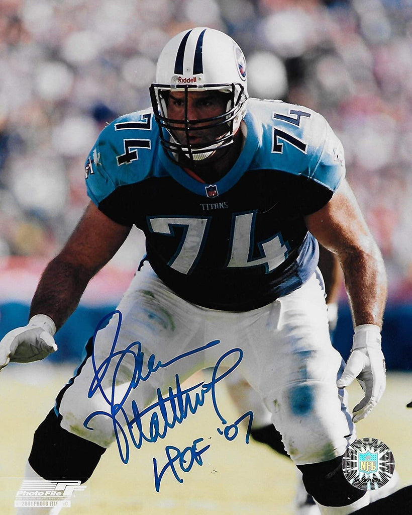 Bruce Matthews Houston Oilers Tennessee Titans signed,autographed 8x10 Photo,proof COA