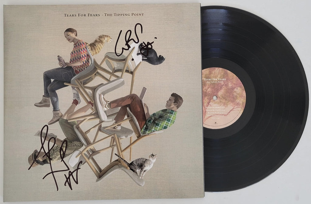 Smith & Orzabal signed Tears for Fears The Tipping Point album COA proof STAR