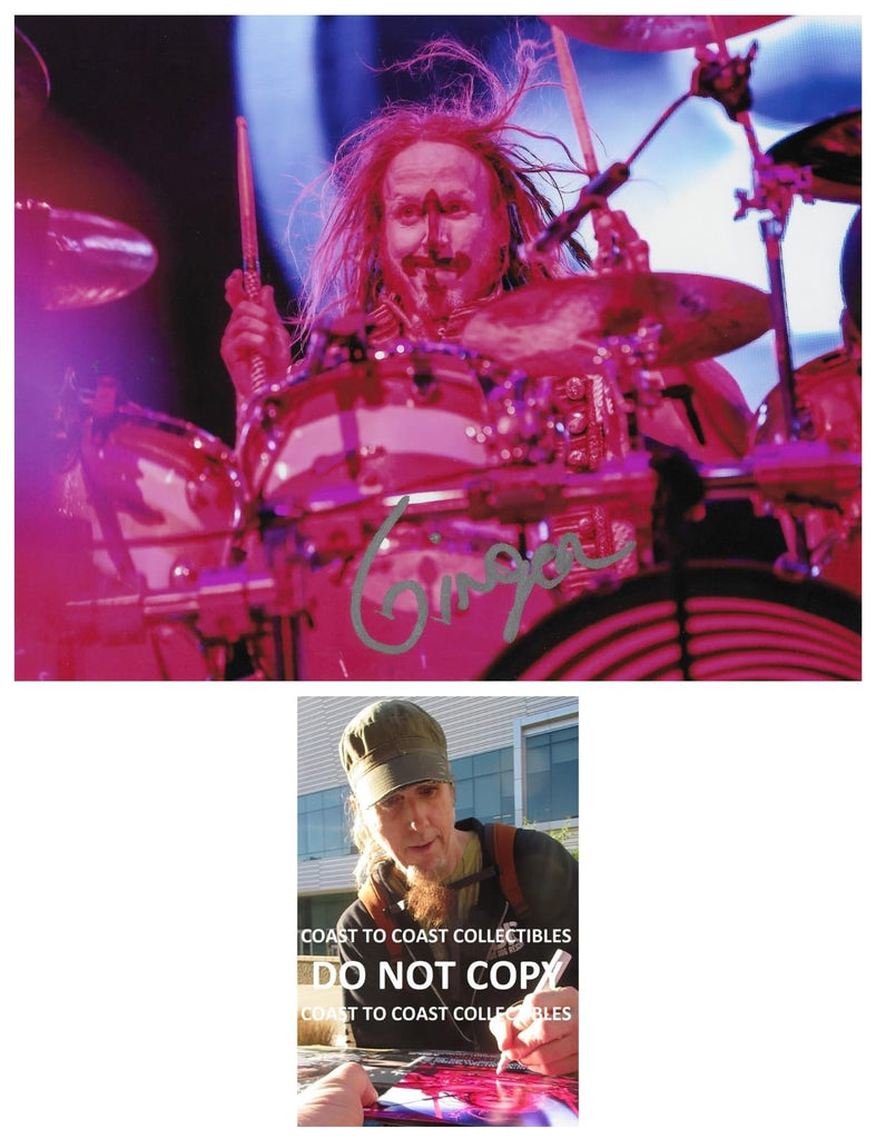 Ginger Fish signed 8x10 photo proof COA autographed Rob Zombie & Marilyn Manson Drummer Star