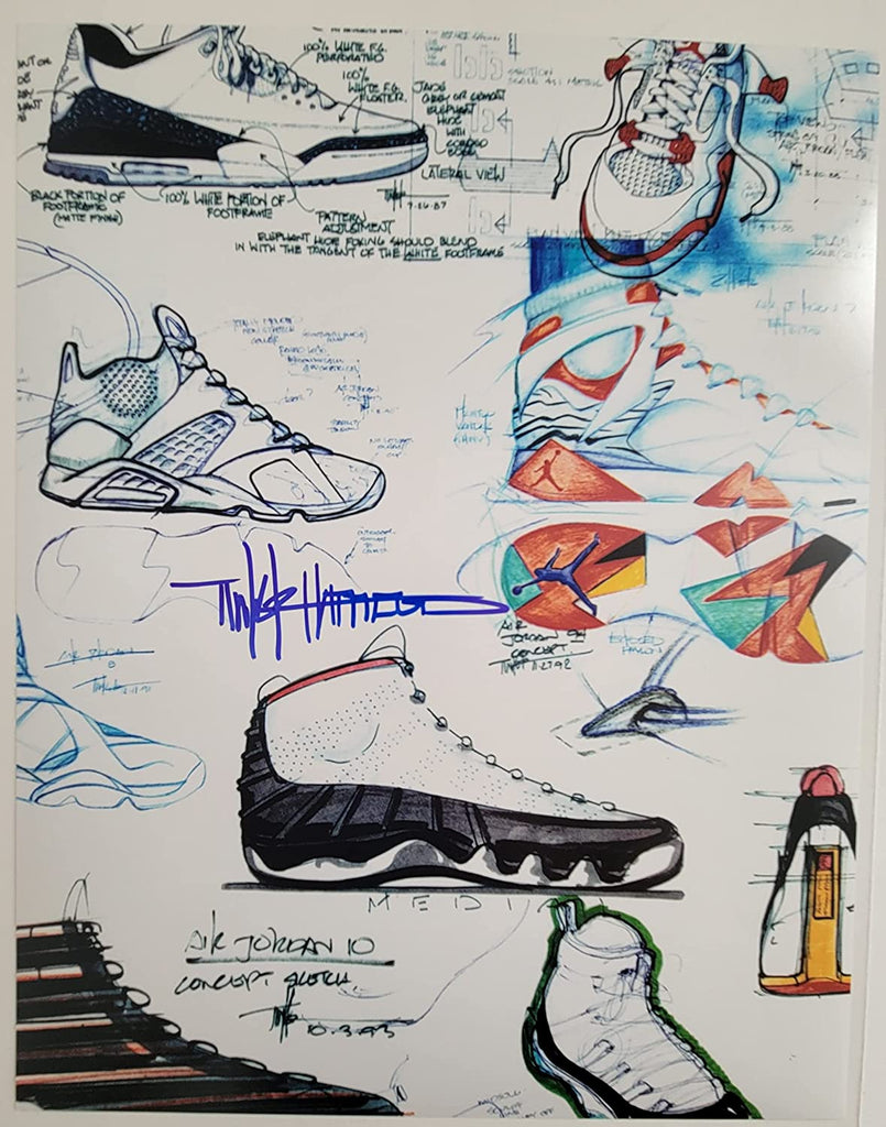 Tinker Hatfield Nike Air Jordan designer signed 11x14 photo COA proof autograph STAR