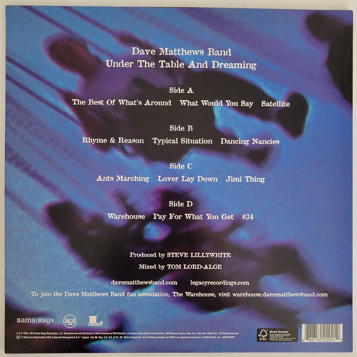 Dave Matthews signed Under the Table and Dreaming album COA proof Tim Reynolds Star