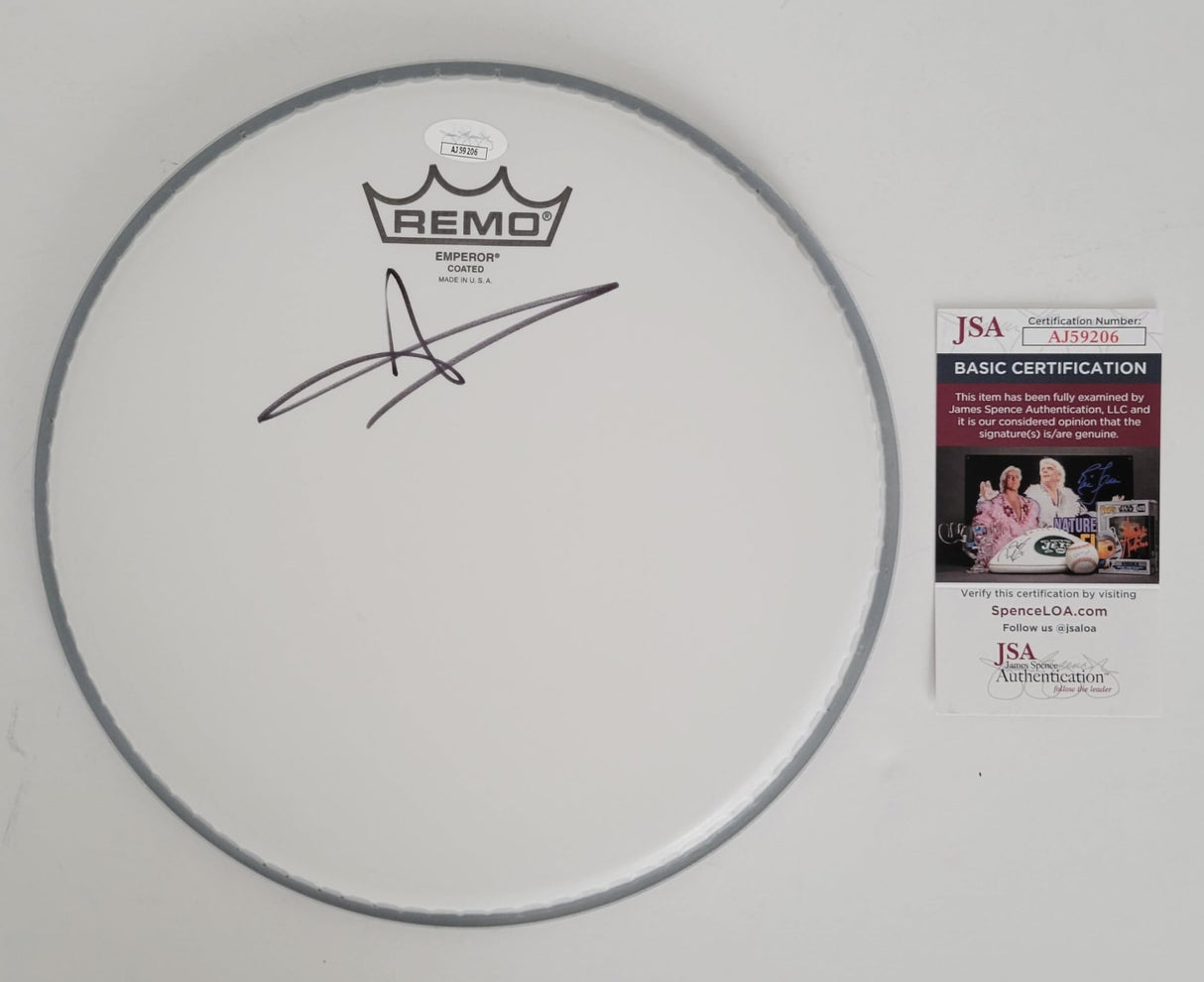 Andy Hurley Fall Out Boy drummer signed Drumhead JSA COA autographed STAR