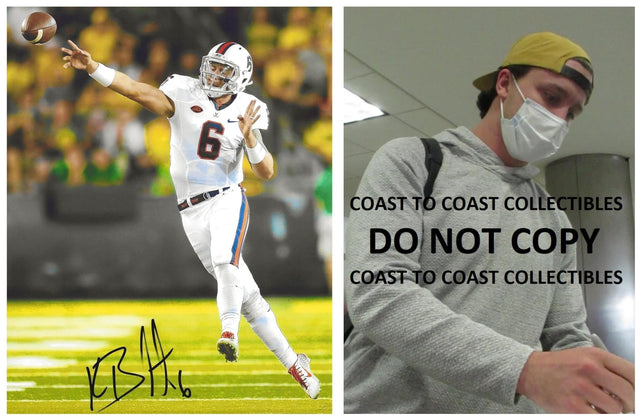 Kurt Benkert signed Virginia Cavaliers 8x10 football photo COA Proof.autographed.