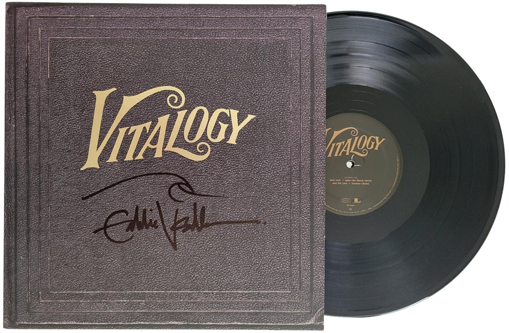Eddie Vedder signed Pearl Jam Vitalogy album COA exact proof autographed vinyl Record STAR