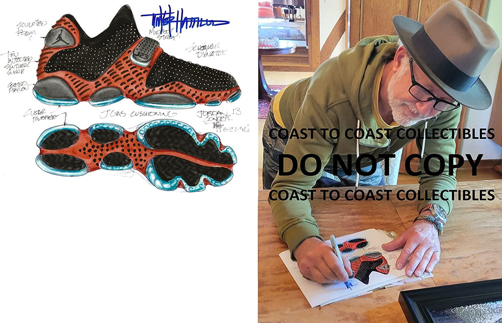 Tinker Hatfield signed Nike Air Jordan 13 8x10 photo COA proof autograph STAR