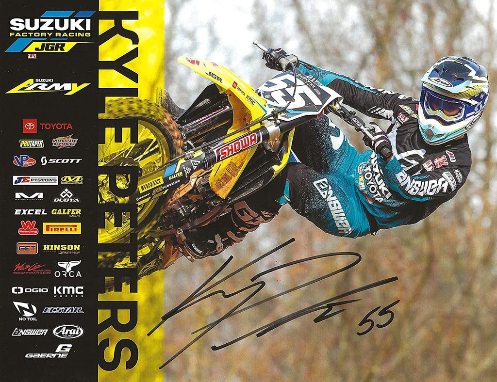 Kyle Peters Supercross Motocross autographed 8.5x11 photo poster COA.