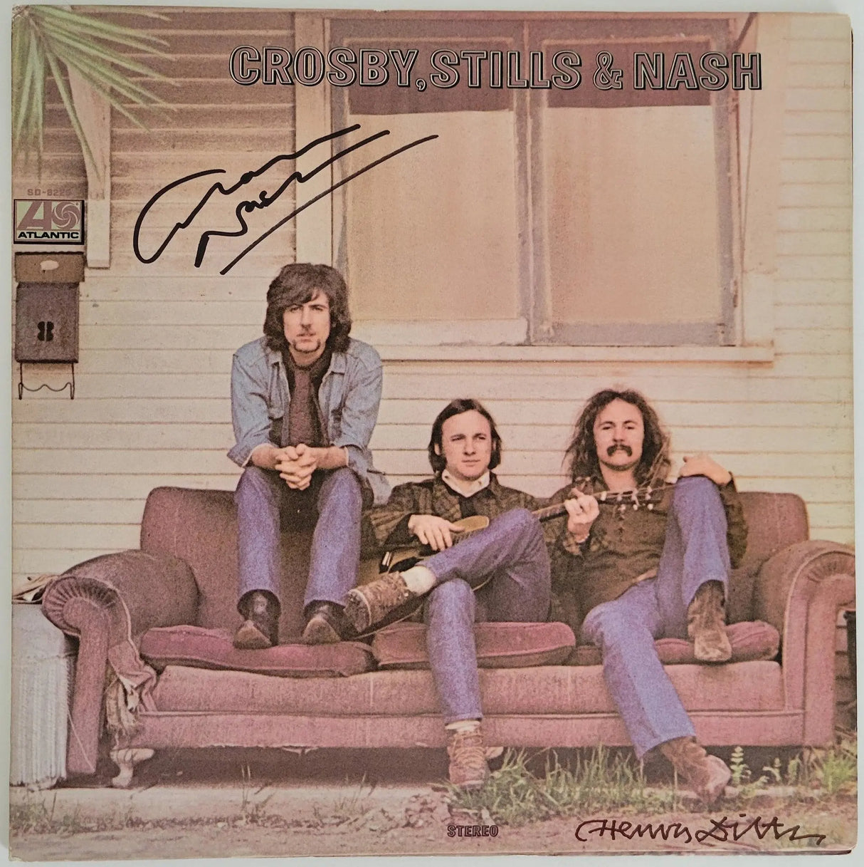 Graham Nash Henry Diltz signed Crosby Stills & Nash album vinyl COA exact proof STAR