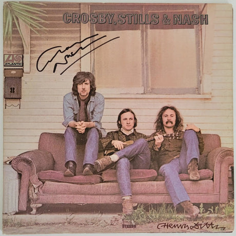 Graham Nash Henry Diltz signed Crosby Stills & Nash album vinyl COA exact proof STAR