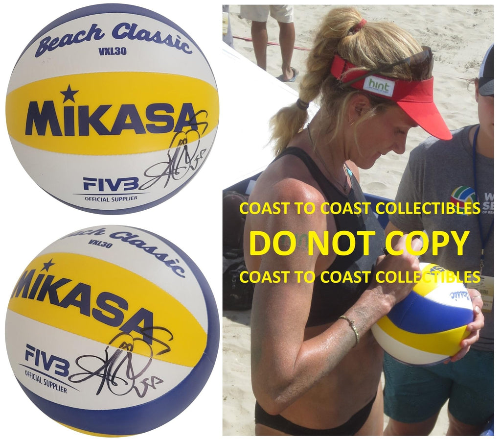 Kerri Walsh Jennings Signed Beach Volleyball Proof Autographed Olympic Gold
