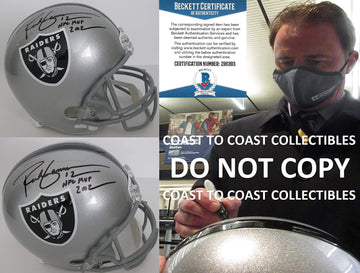 Derek Carr signed Vegas Raiders mini football helmet Oakland LA proof  Beckett COA