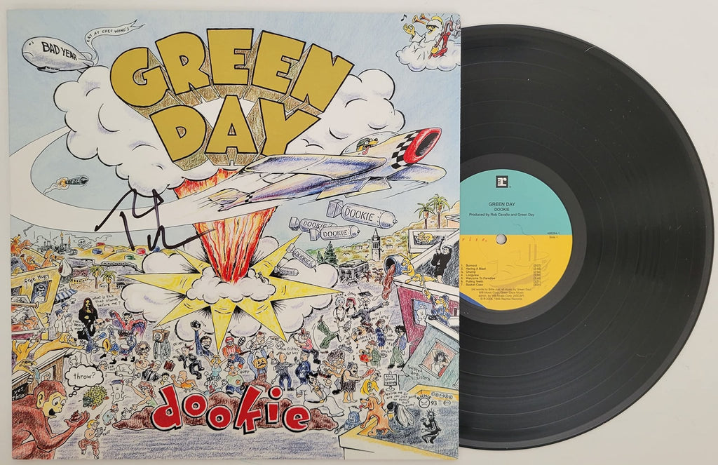 Tre Cool signed Green Day Dookie album vinyl record COA exact proof autographed Vinyl STAR