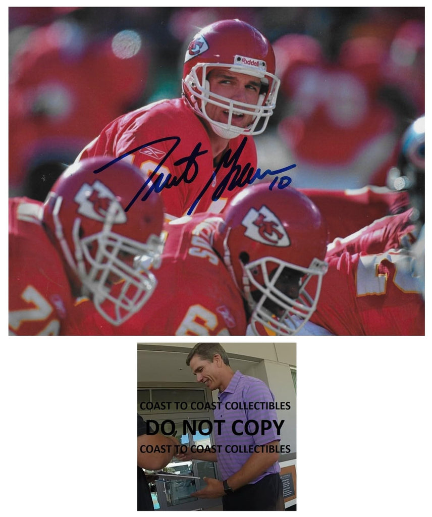 Trent Green signed Kansas City Chiefs football 8x10 photo COA proof autographed