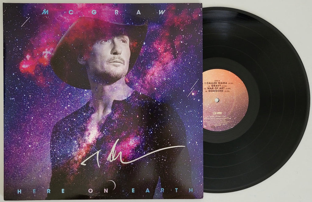 Tim McGraw signed Here on Earth album vinyl record exact proof COA autographed Star