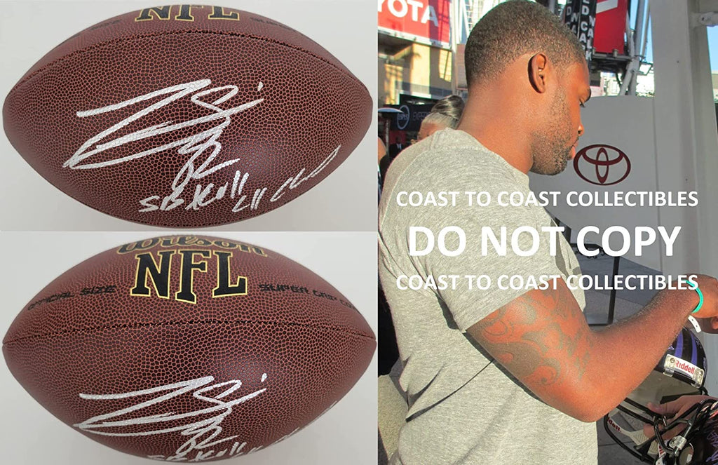 Torrey Smith Baltimore Ravens Eagles signed NFL football COA proof autographed