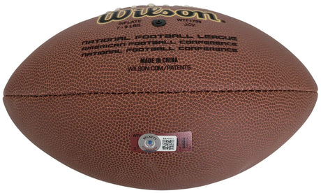 Terrell Davis Signed Football Proof Beckett COA Broncos Bulldogs Autographed