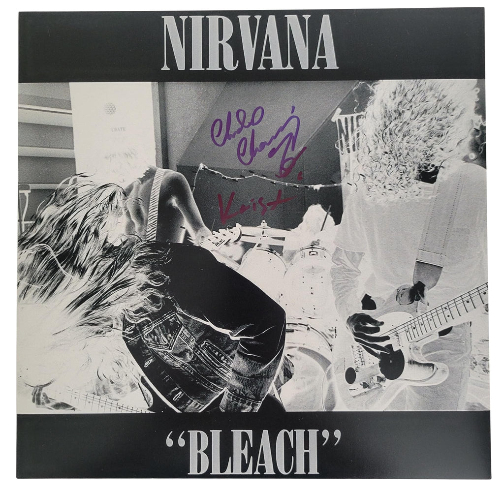 Krist Novoselic signed Nirvana Bleach 12x12 album photo COA proof autographed STAR