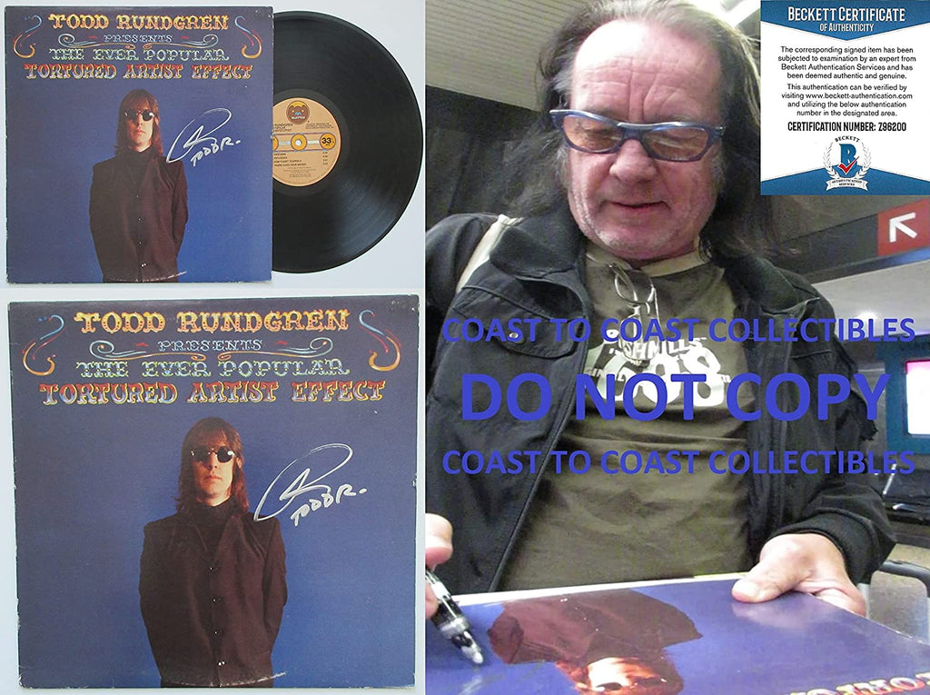 Todd Rundgren signed Tortured Artist Effect album vinyl record proof Beckett COA STAR