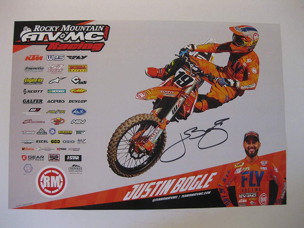 Justin Bogle, supercross, motocross, signed, autographed, 12x18 Poster, COA