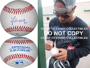Jhoulys Chacin Boston Red Sox Rockies Brewers signed autographed baseball proof