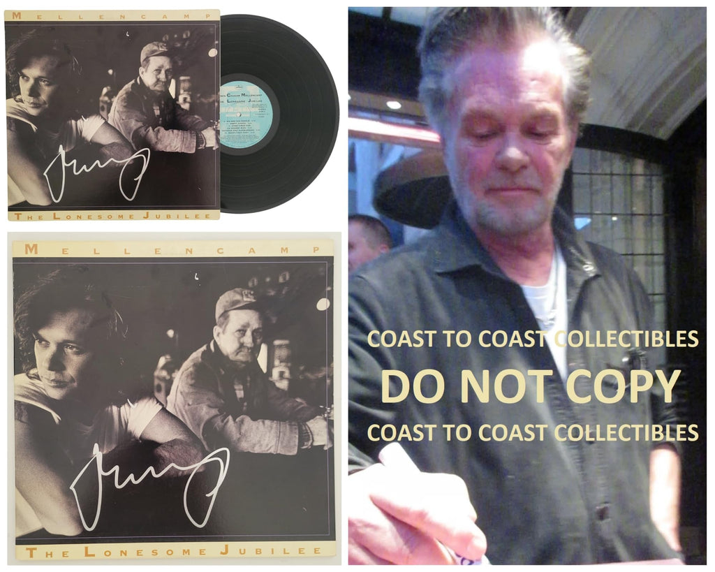 John Cougar Mellencamp signed The Lonesome Jubilee album Vinyl COA proof auto STAR
