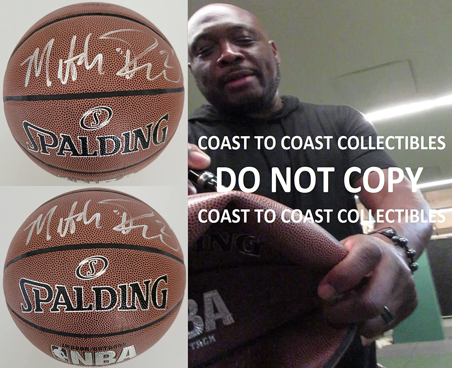 Mitch Richmond Sacramento Kings signed NBA basketball exact proof COA autograped