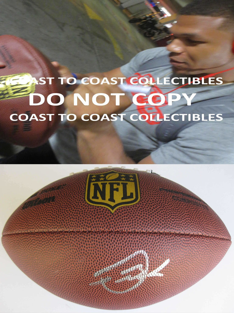 Devontae Booker Denver Broncos, Utah signed, autographed NFL Duke football - COA and proof photo