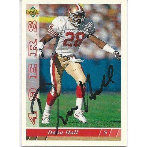 1993, Dana Hall, San Francisco 49ers, Signed, Autographed, Upper Deck Football Card, Card # 116,