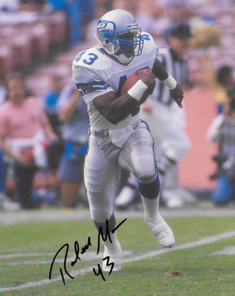 Randall Morris signed Seattle Seahawks football 8x10 photo COA proof autographed