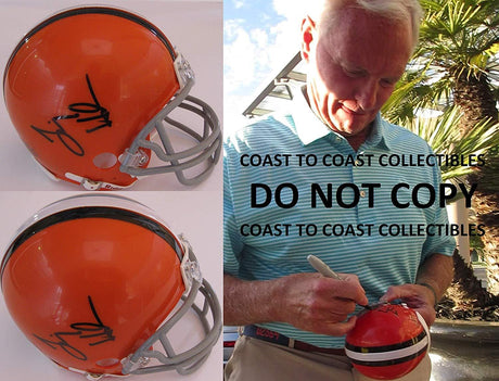 Jim Haslam Cleveland Browns signed autographed mini football helmet,exact proof COA