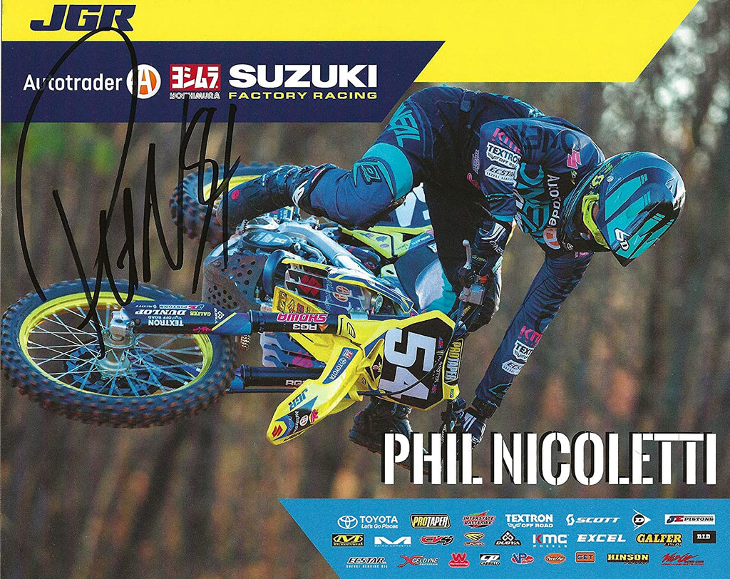 Phil Nicoletti Supercross Motocross autographed 8x10 photo poster COA